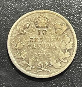 Canada 1902 10 Cents Silver Coin #2