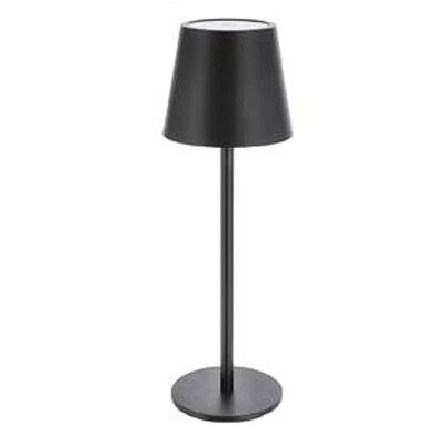 Lámpara de mesa LED 26 cm negra función táctil 3 tonos blancos regulable continuamente batería - Imagen 1 de 3