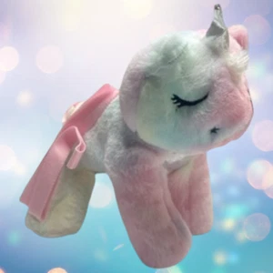 NEW Unicorn Stuffed Animal Bag Plush Purse Tie Dye Rainbow Crossbody Girls #2 - Picture 1 of 12