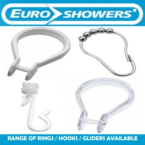 REPLACEMENT CHROME ROLLERBALL SHOWER CURTAIN RING SHOWER TRACK GLIDER RING HOOK - Picture 1 of 10