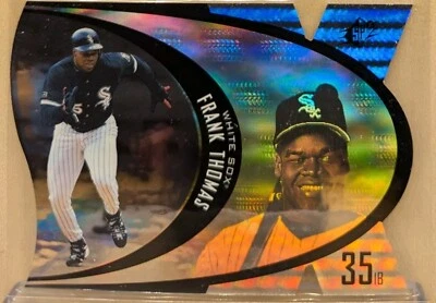 1997 Upper Deck SPx STEEL #17 Frank Thomas HOF RARE PARALLEL DIE CUT HOLOVIEW - Image 1 of 3