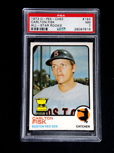 CARLTON FISK 1973 O-PEE-CHEE BASEBALL CARD #193 PSA 7 NM ALL-STAR ROOKIE HOF SOX