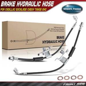 2x Front Left & Right Brake Hydraulic Hose for Cadillac Escalade Chevy Tahoe GMC