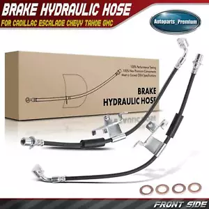 2x Front Left & Right Brake Hydraulic Hose for Cadillac Escalade Chevy Tahoe GMC - Picture 1 of 10
