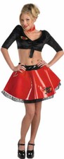 Ladies Hottie Totties 60's Rock n Roll Fancy Dress Costume Outfit Skull UK 10-12