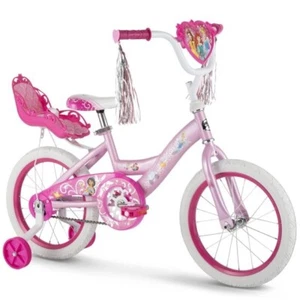 GIRLS KIDS TRAINING BIKE Disney Princess 16-Inch with Training-Wheels Pink - Picture 1 of 15