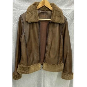 Thursday Boots Lamb Leather Brown Jacket Furlike Collar Waistband Men's Small - Picture 1 of 4