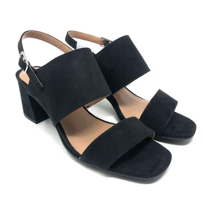 Aerosoles Emmex Tacones Bloque Mujer 6 Negro Imitación Gamuza Tacón Correa Punta Abierta Foto 1 de 4