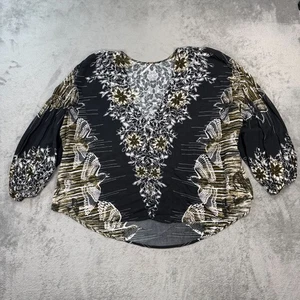Free People Birds of a Feather blusa floreale boho chic contadina oversize XS - Foto 1 di 11