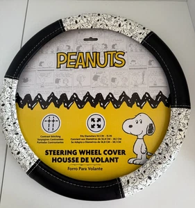Peanuts SNOOPY Black & White Steering Wheel Cover Fits Diameters 14.5 "-15 " NEW - Picture 1 of 11