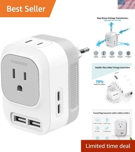 Convertidor de voltaje compacto 6 en 1 de 220 V a 110 V y adaptador de viaje con puertos USB - Imagen 1 de 10