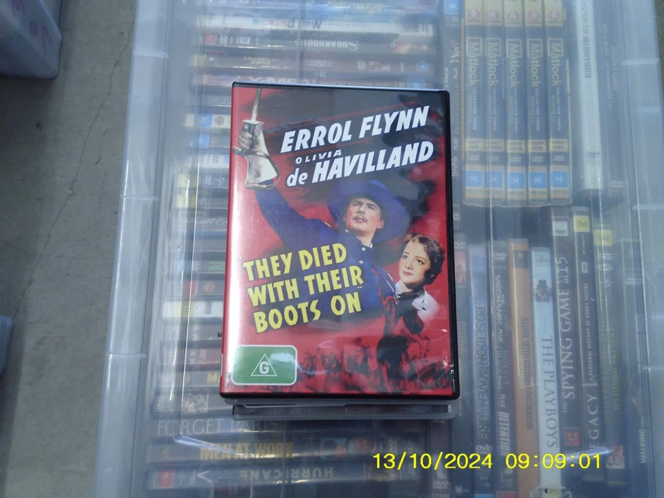 They Died with Their Boots on DVD - Errol Flynn (Region 4, 1941) VGC,  t416 - Image 1 of 1