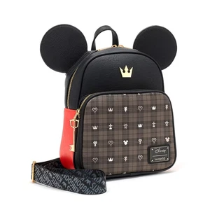 Loungefly Kingdom Hearts Mickey King Backpack Limited Edition Disney Japan Used - Picture 1 of 6