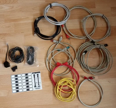 10x Netzwerkkabel Ethernet + 2x Telefonkabel ISDN + Adapter Crossover-Kabel LAN - Bild 1 von 4
