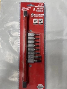 Milwaukee 48-22-9542 Juego de enchufes de brocas hexagonales de unidad de 3/8" - ¡8 piezas selladas FS! - Imagen 1 de 1