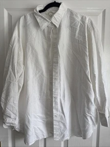 Women’s H&M White Linen Oversized Long Sleeve Shirt. Size XL. Amazing Condition - Picture 1 of 4