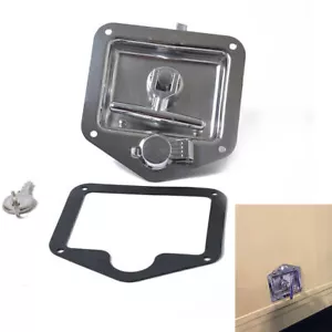 Fold T Handle Lock Steel Flush Mount Tool Box FITS Trailer Caravan Truck Toolbox - Picture 1 of 9
