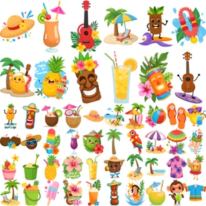 54pcs Temporary Tattoo Temporary Tattoo Stickers Tiki Statue Ukulele For Girls - Picture 1 of 12
