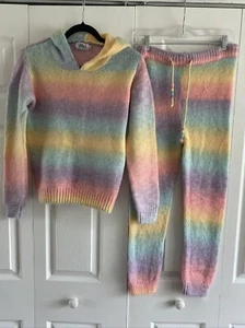 Lola The Boys Youth Tween Rainbow Knit Set Sweater and Pants Size 14 Dopamine - Picture 1 of 8