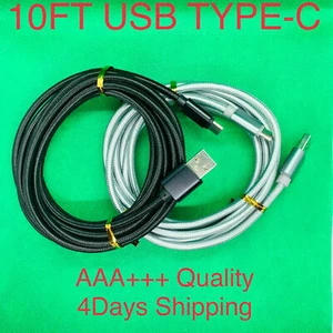 10FT Brand New USB-C Type-C 3.1 Data Sync Charging Cable S8,S9 Nylon Braided - Picture 1 of 5