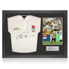 Rugbyshirt Engeland gesigneerd door Jonny Wilkinson. Pictogram kader