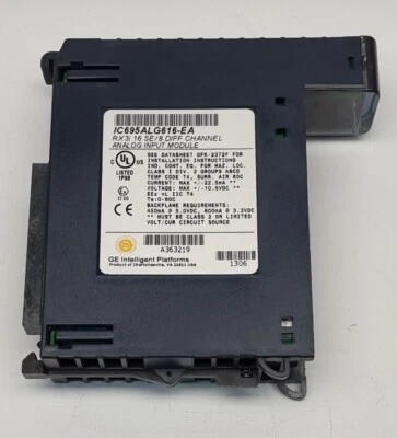 GE Fanuc IC695ALG616-EA RX3i 16 SE/8 Diff Channel Analog Input Module - Image 1 of 4