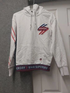 Suéter con capucha para mujer White Pullover de Superdry, talla 6 - Imagen 1 de 3