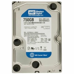 Western Digital Caviar Blue 750 GB Internal 7200 RPM 3.5" HARD DRIVE WD7500AALX - Picture 1 of 2