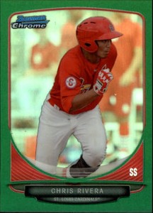 2013 Bowman Chrome Mini Green Refractors #187 Chris Rivera /75