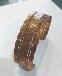 Copper Zodiac Cuff Bracelet - Astrological Signs - Vintage - Picture 1 of 5
