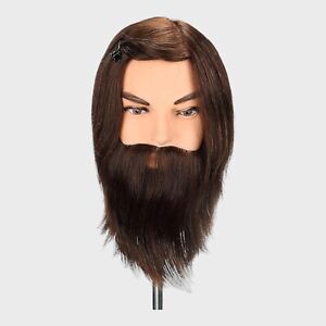 NEVERLAND BEAUTY Male Mannequin Head 100% Real Human Hair with Beard