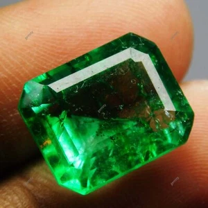 8 Ct Natural Certified Emerald Emerald Shape Green Colombian Loose Gemstone - Picture 1 of 12