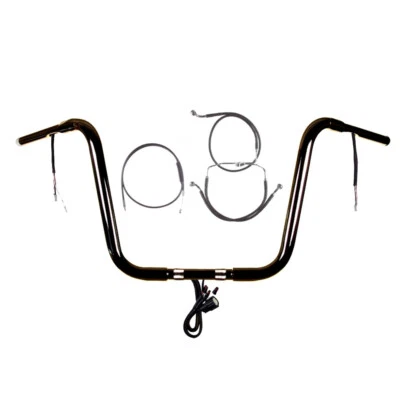 Kit de manillar precableado 1 1/4" negro 14" Harley Road King 2014-2016 sin ABS Foto 1 de 2