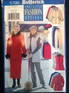 Pattern Butterick 5700, misses’/petite jacket, hat, vest, skirt, pants 8-12 - Picture 1 of 3