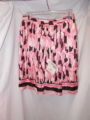 NEW International Concepts Petite sz 6 6P 100% Silk Pleated Skirt, Pink - Image 1 of 4