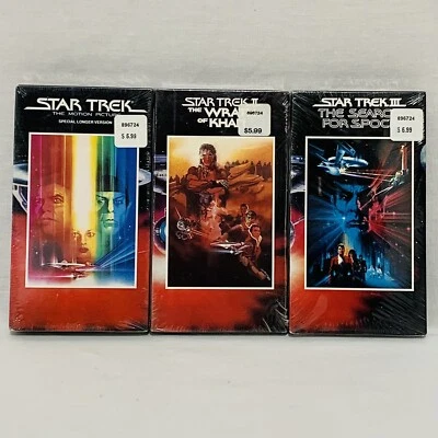 Star Trek Movie VHS Lot 3 Motion Picture I, II Khan, III Spock New Sealed - Image 1 of 4