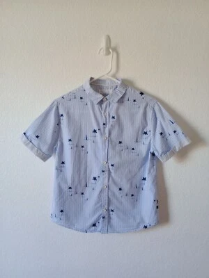 Zara kids Boy Blue White Striped Pattern Button Down Shirt size 11-12 ~ 152cm - Image 1 of 4