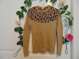 Women's Merona Leopard Sweater Shirt Size Extra Small - Picture 1 of 3