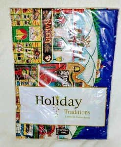 PRICE DROP FOR CHRISTMAS!Christmas Tablecloth NIP, 60" X 84" Oval With 6 Napkins - Picture 1 of 4