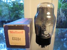 MULLARD ECC34 BRITISH BLACKBURN MADE OLD STOCK IN BOX VINTAGE VALVE TUBE