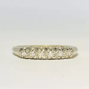Anillo ArtCarved oro blanco 14K 0,06 ctw diamante tamaño 6,5 banda 1,82 g - Imagen 1 de 8