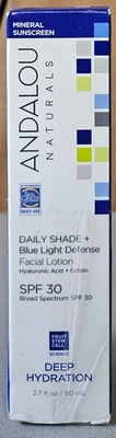 Loción facial Andalou Naturals Daily, sombra azul defensa de la luz FPS 30 2,7 oz nueva Foto 1 de 4