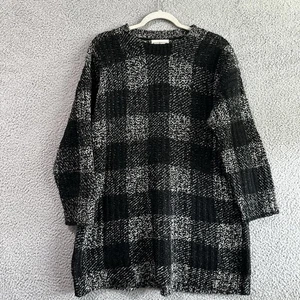Ralph Lauren Denim & Supply Black Plaid 100% Wool Chunky Knit Sweater Medium - Picture 1 of 6
