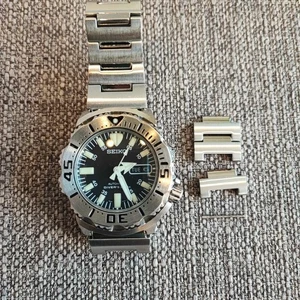 Seiko Black Monster Auto Watch 200m Classic Diver Mens Limited Edition - Picture 1 of 11