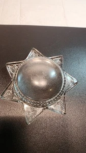 Vintage Lupe Schreibtisch Briefbeschwerer Vergrößerungsglas Sternform Blumenmuster - Bild 1 von 8