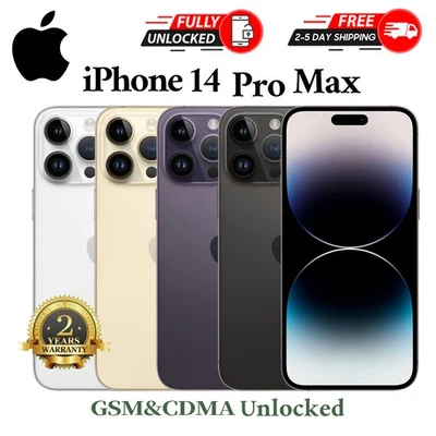NEW SEALED APPLE IPHONE 14 PRO MAX 128GB 256G 512G FACTORY UNLOCKED ALL Carriers - Image 1 of 4