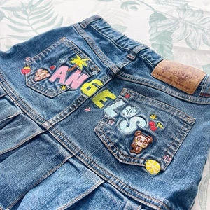 ANGEL BLUE Denim Skirt Girls 130 Nakamura-kun Y2K - Picture 1 of 8