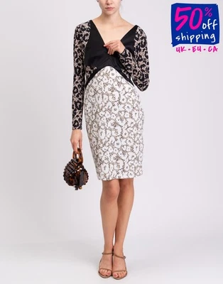 RRP€1510 ROBERTO CAVALLI Pencil Dress IT44 US8 UK12 L Leopard Made in Italy - Изображение 1 из 4