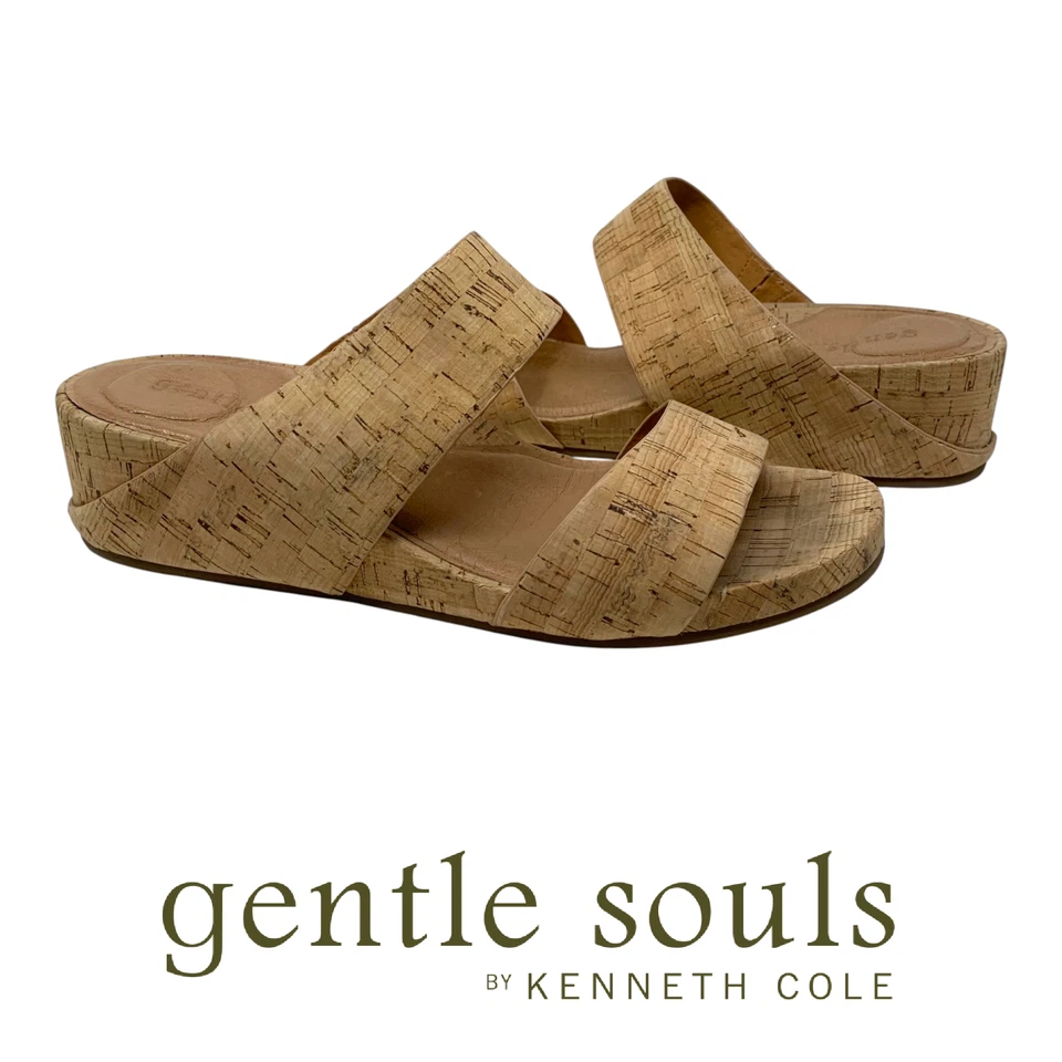 Sandalias de cuña de corcho de dos correas Gentle Souls x Kenneth Cole Gisele para mujer talla 10 Foto 1 de 4