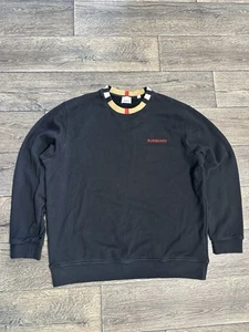 burberry Hombre Sudadera Cuello Cuadros Cuello Redondo Negro XL - Imagen 1 de 10